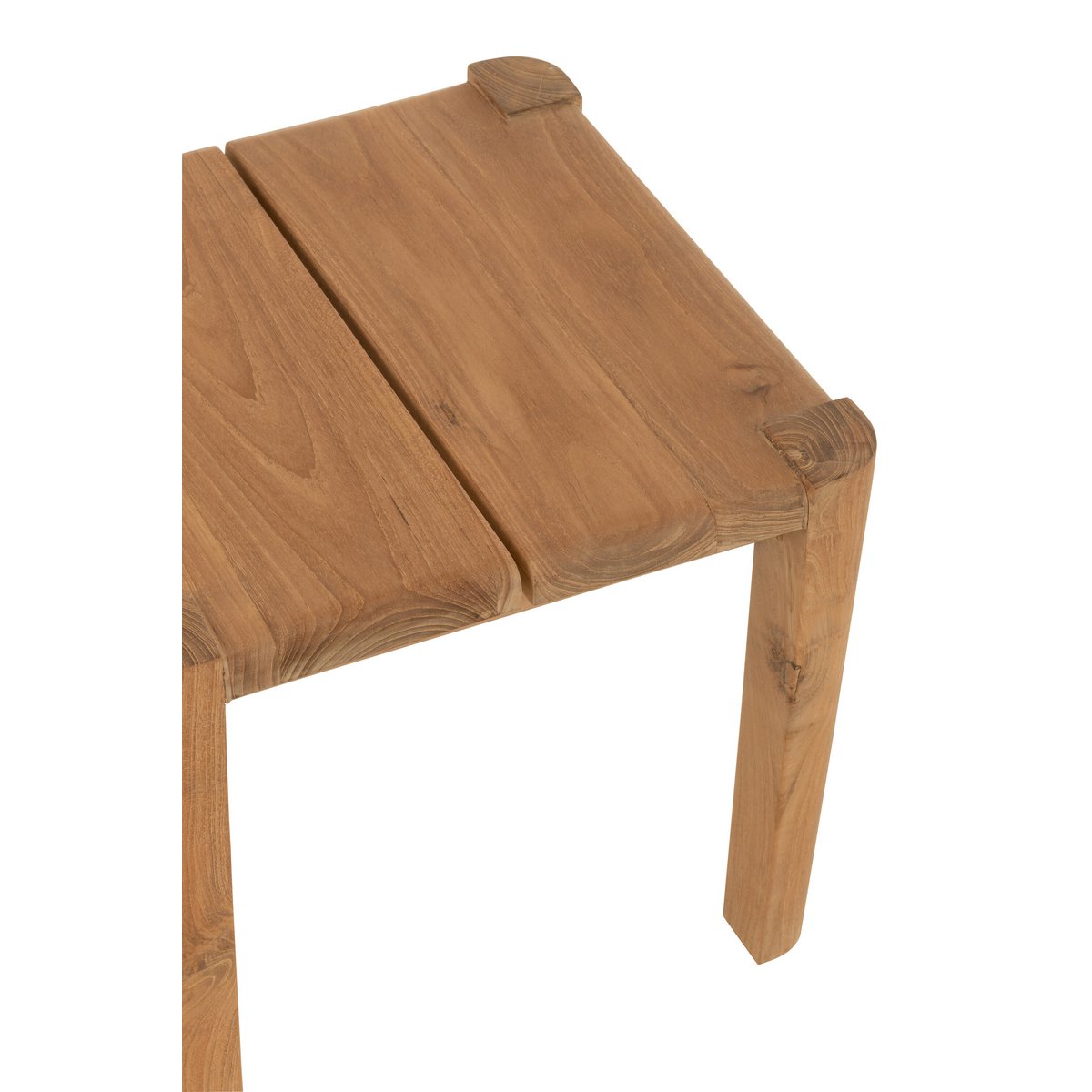 Table d'appoint Bruce en teck naturel, vue latérale