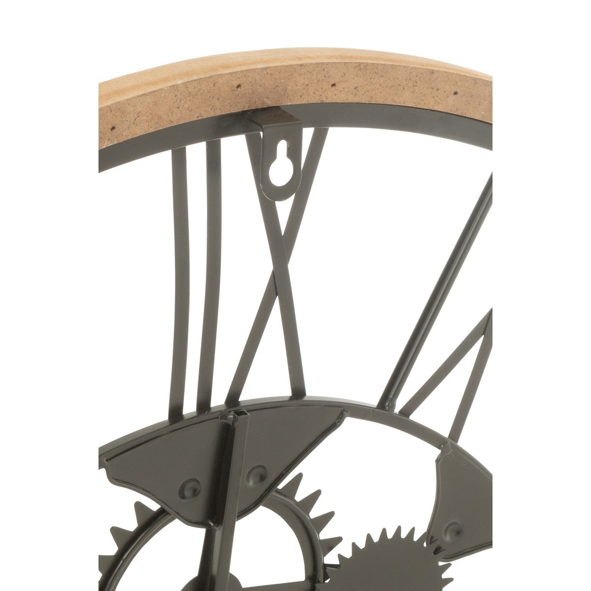 Horloge J-Line Klok Roman en métal noir, vue de face