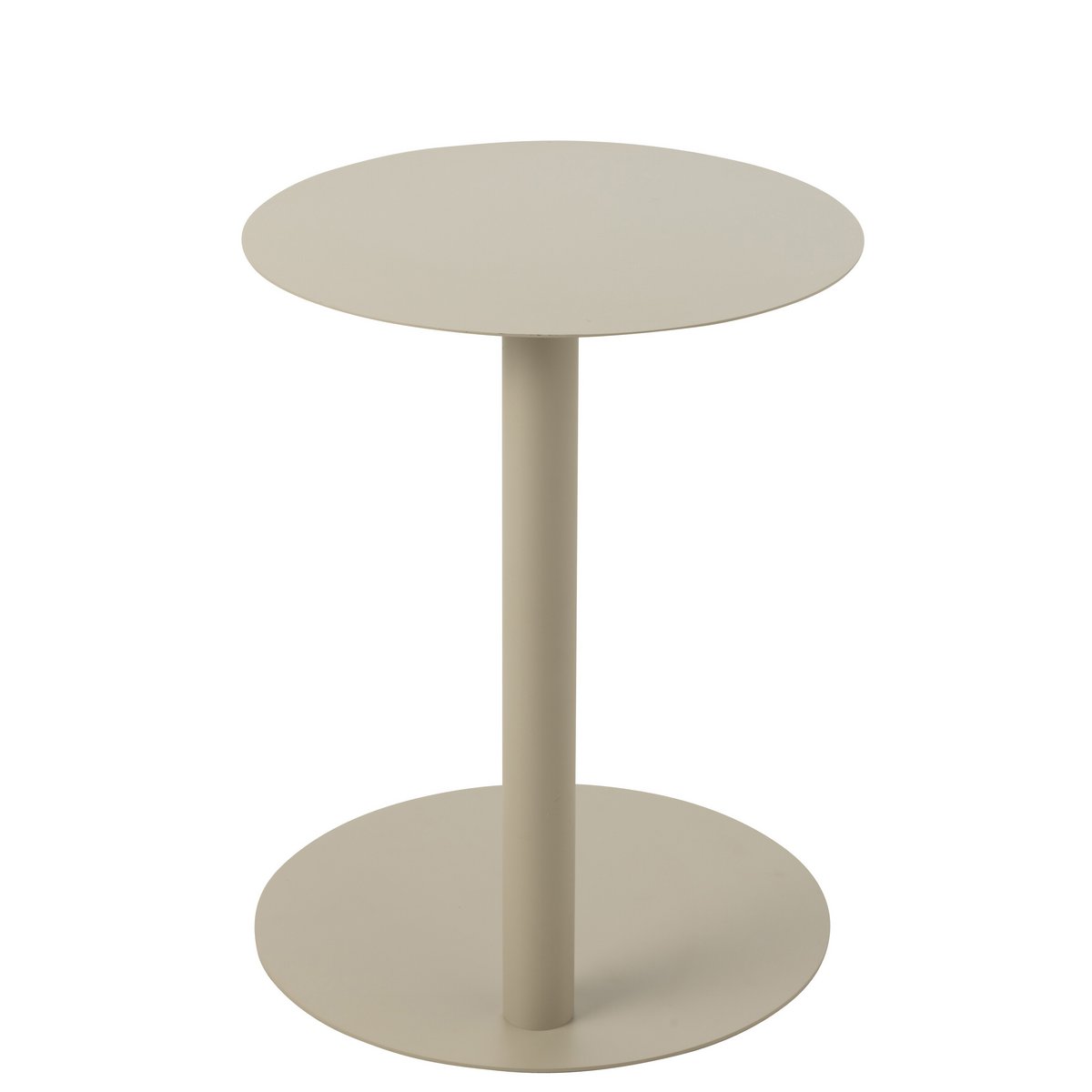 Table d'Appoint Ronde J-Line en Métal Beige sur fond neutre