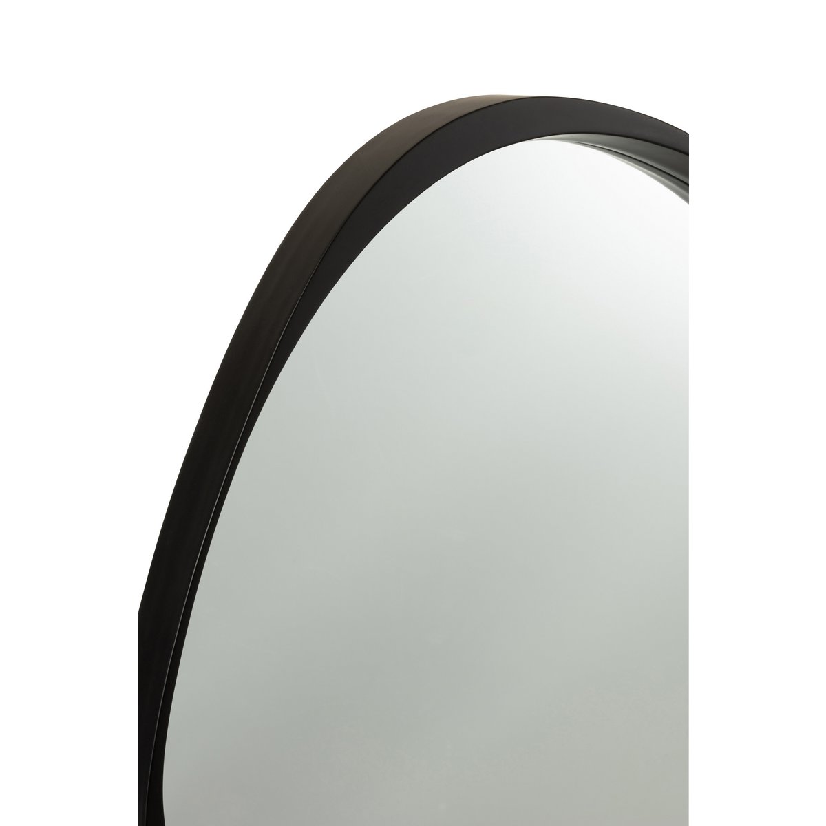 Miroir J-Line Giles noir, vue de face avec cadre élégant