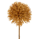 Fleur artificielle Allium J-Line en plastique ocre, vue de face.