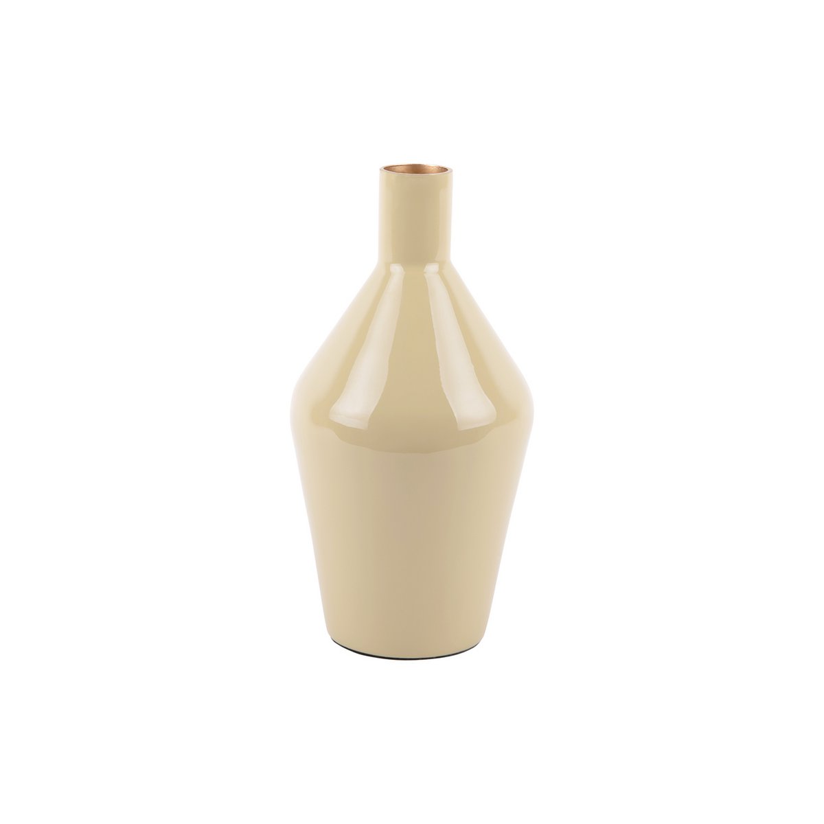 Vase Ivy en verre marron latte avec finition brillante, vue de face