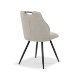 Fauteuil Adele en tissu rétro Bliss% 2303 Natural avec cadre noir