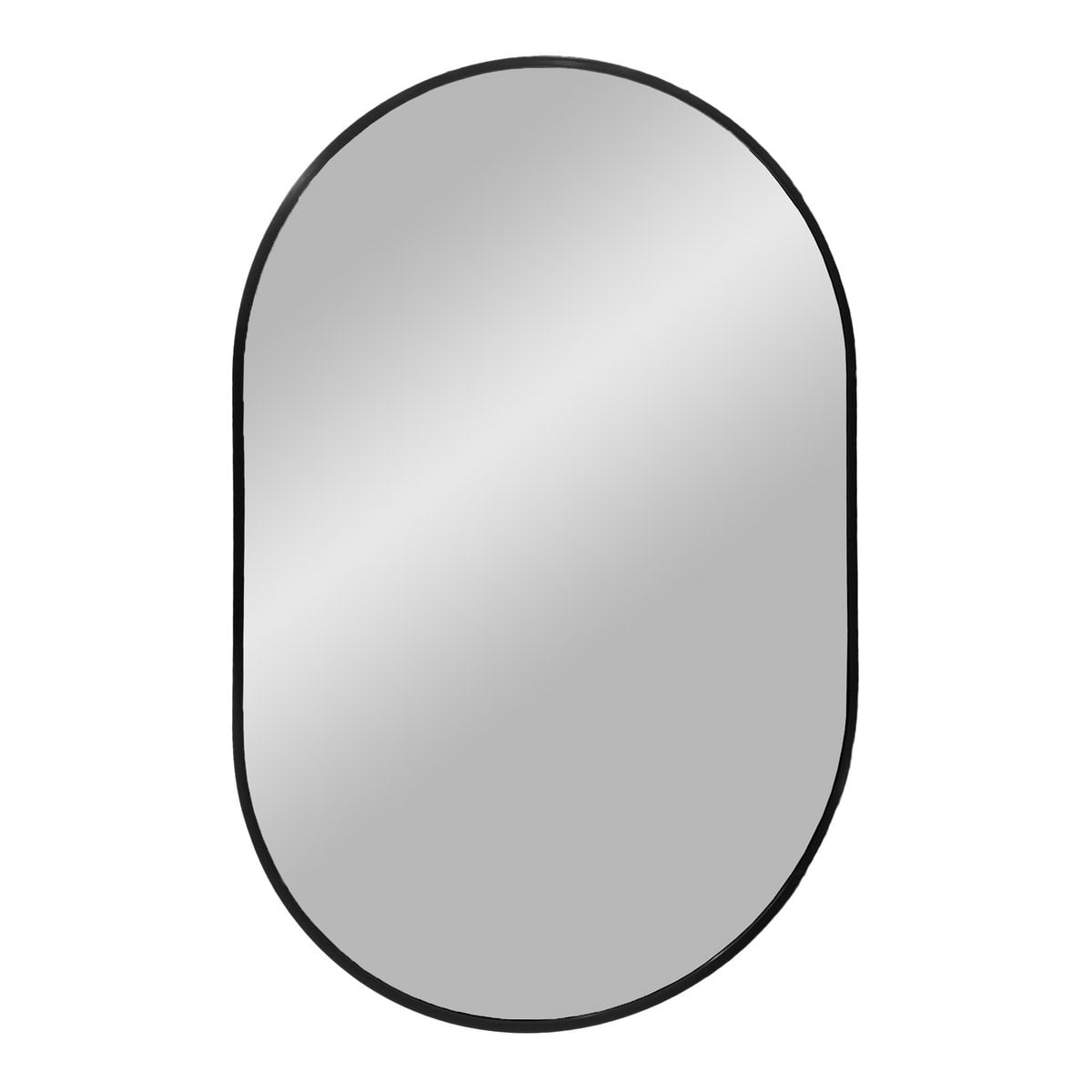 Miroir Madrid en aluminium noir, design ovale élégant et moderne