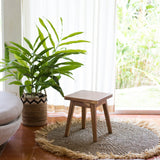 Tapis rond en jonc de mer 100/120 cm | Tapis à pompons DASA (2 tailles)