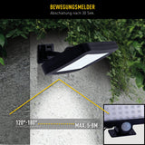 2 Set LED LED SOLAR EXTÉRIEUR LAMPE MURS "PEPE", pour l'extérieur, lampe murale - Plastique en noir, avec LED intégrée - Lumières murales à l'extérieur