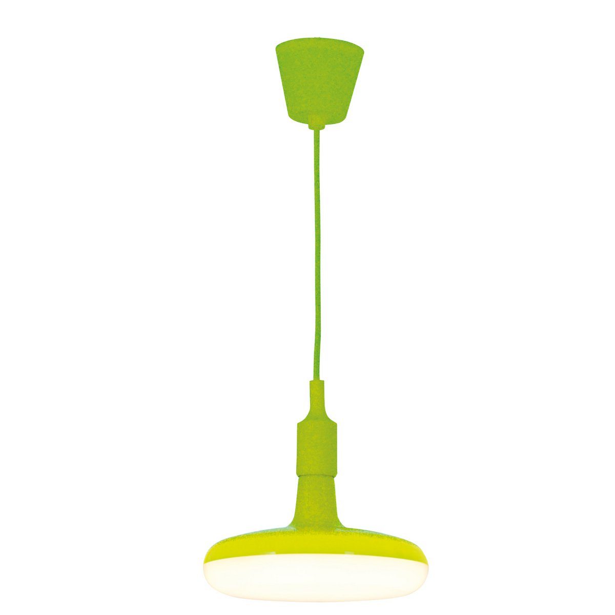 Lampe à pendence UFO LED verte, design moderne avec câble textile