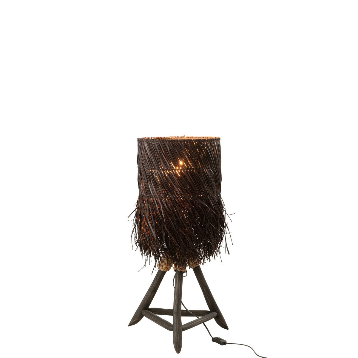 Détail du pied en bois de la lampe J-Line Branches Arthur