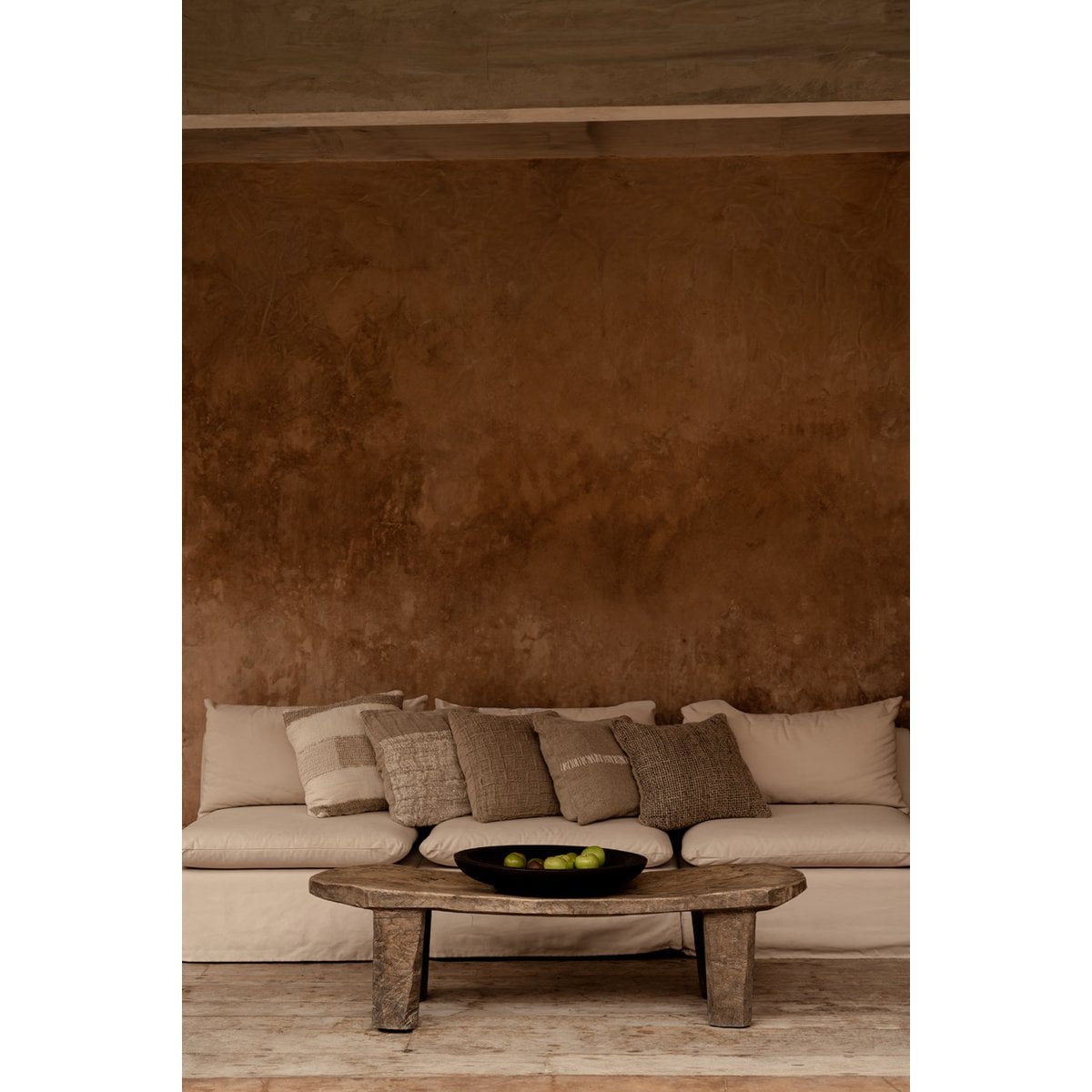 Housse de coussin The Linen Threads en lin blanc naturel, élégante et artisanale
