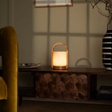 Lampe rechargeable en bois marron clair George