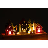 J-Line Deco Winter LED Village Mélange de Bois