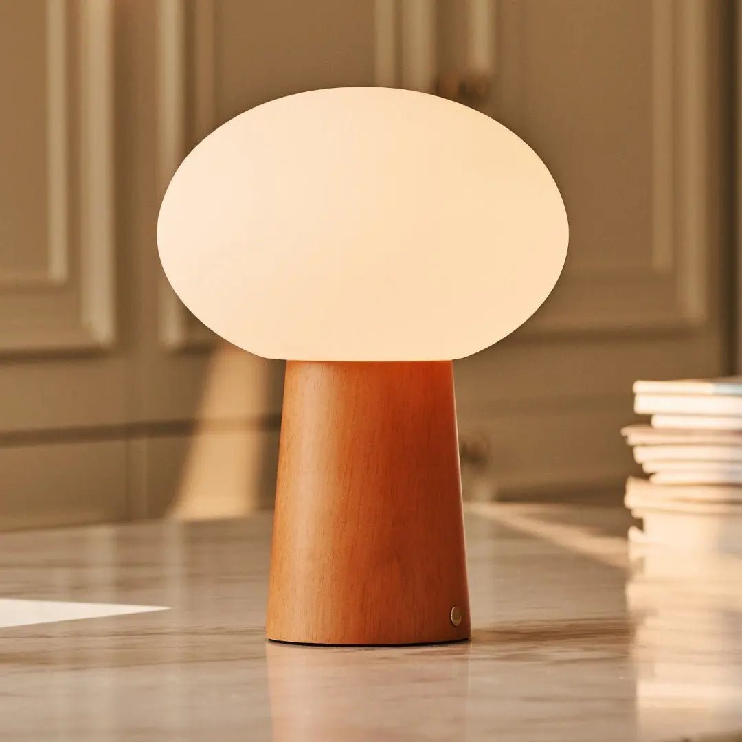 Lampe de table sans fil en bois marron marron Max