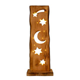 LED WOOD-DECOLUM Lune / étoiles de 60 cm de haut de Noël de haut en bois avec des LED fermement intégrées