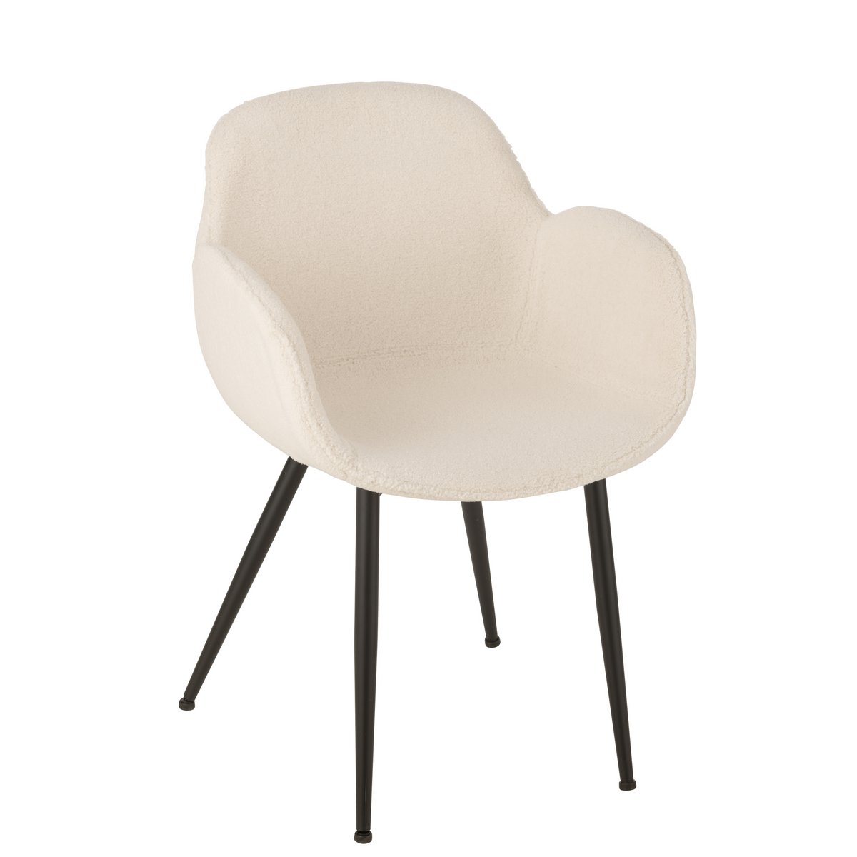 Chaise J-Line en tissu blanc avec structure en métal