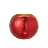 Lanterne Ball Pearl Effect rouge en verre, vue de face