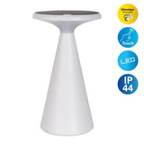 Lampe de table de batterie solaire "Palu" pour l'extérieur et à l'intérieur, en plastique en blanc, 20 cm de haut