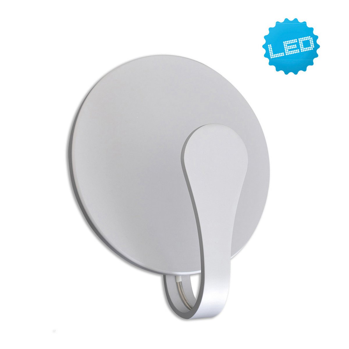 Détail de l'applique LED Stan en métal argenté