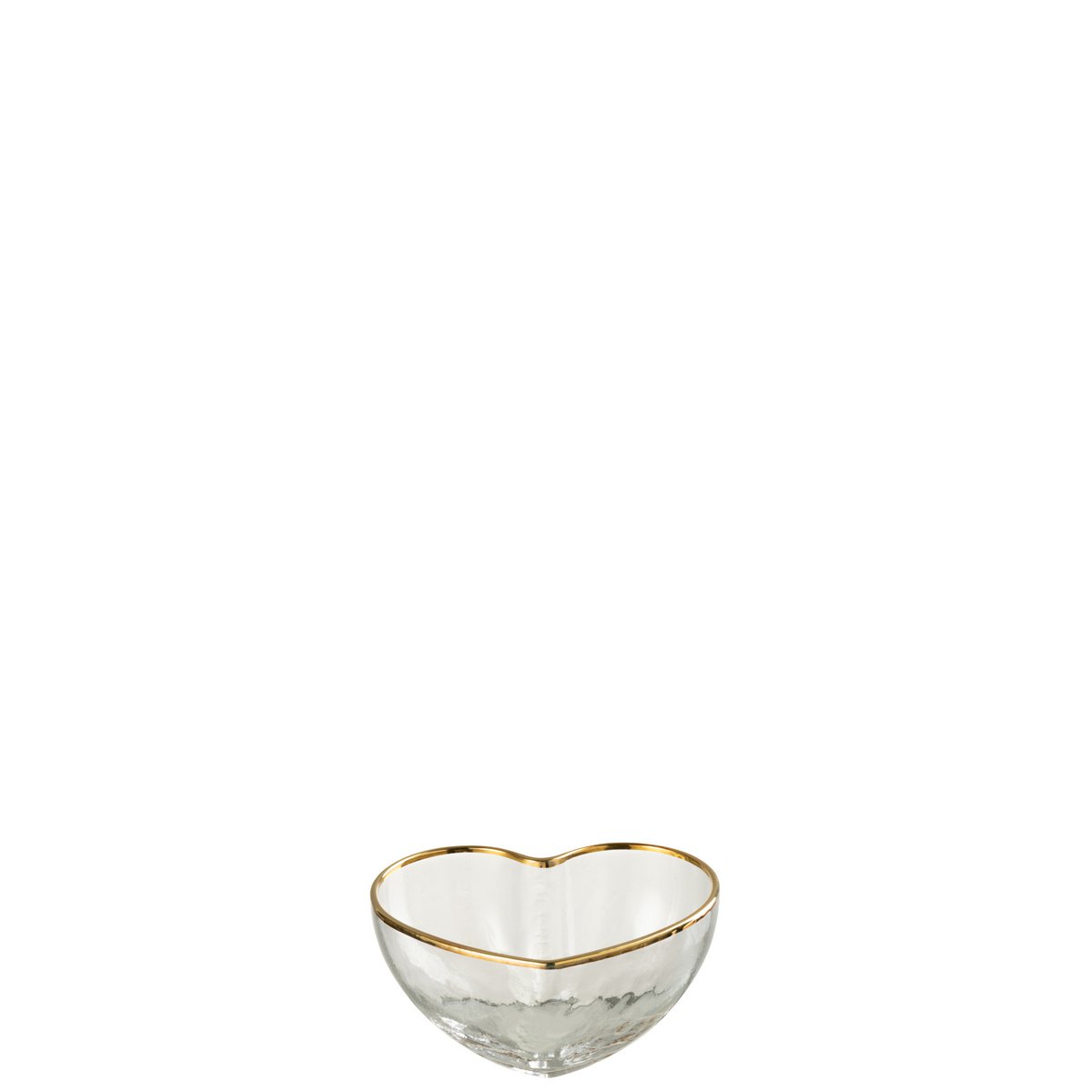 Plat apéritif J-Line Coeur en verre doré, vue latérale