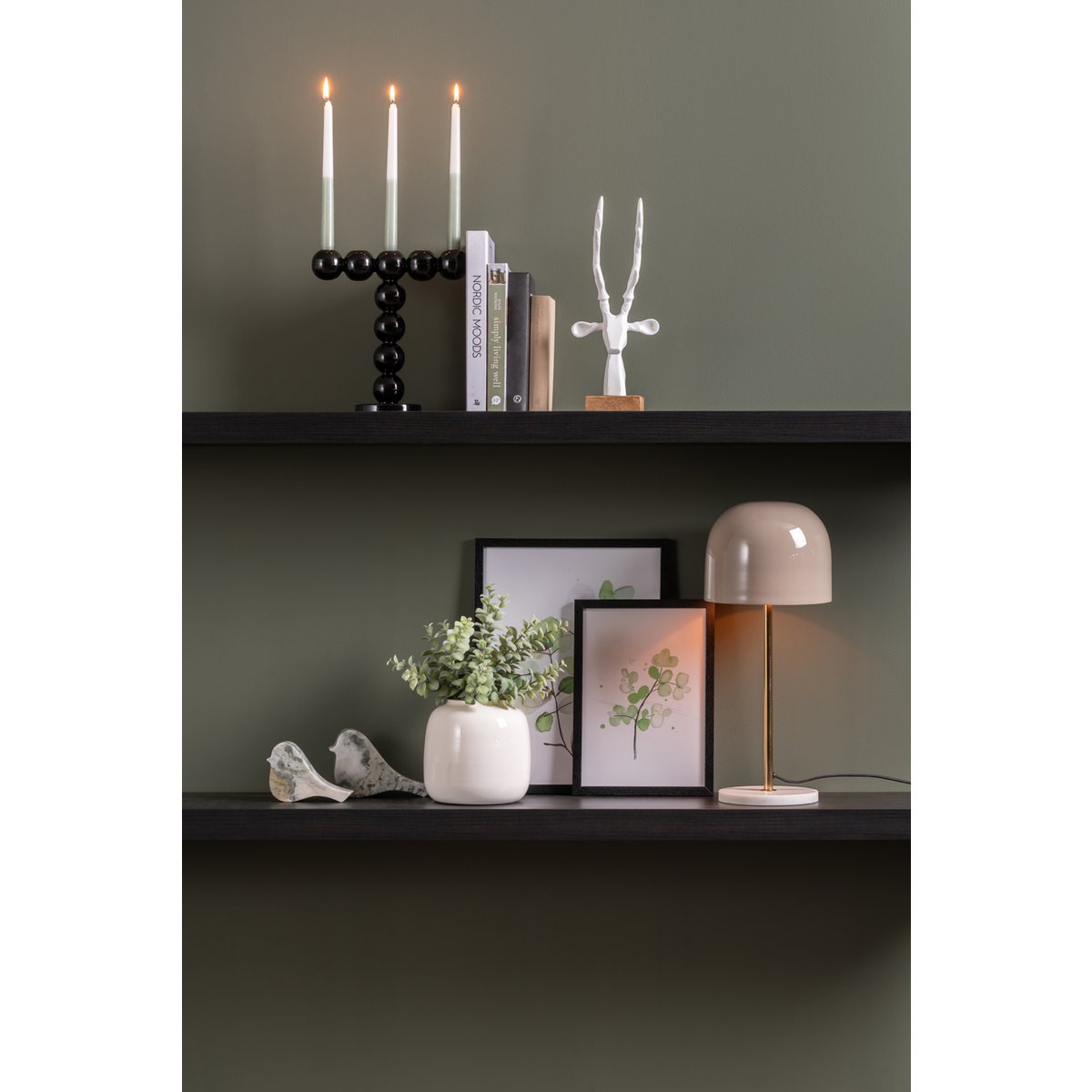 Bougeoir Bulles Hautes sur table, ambiance cosy
