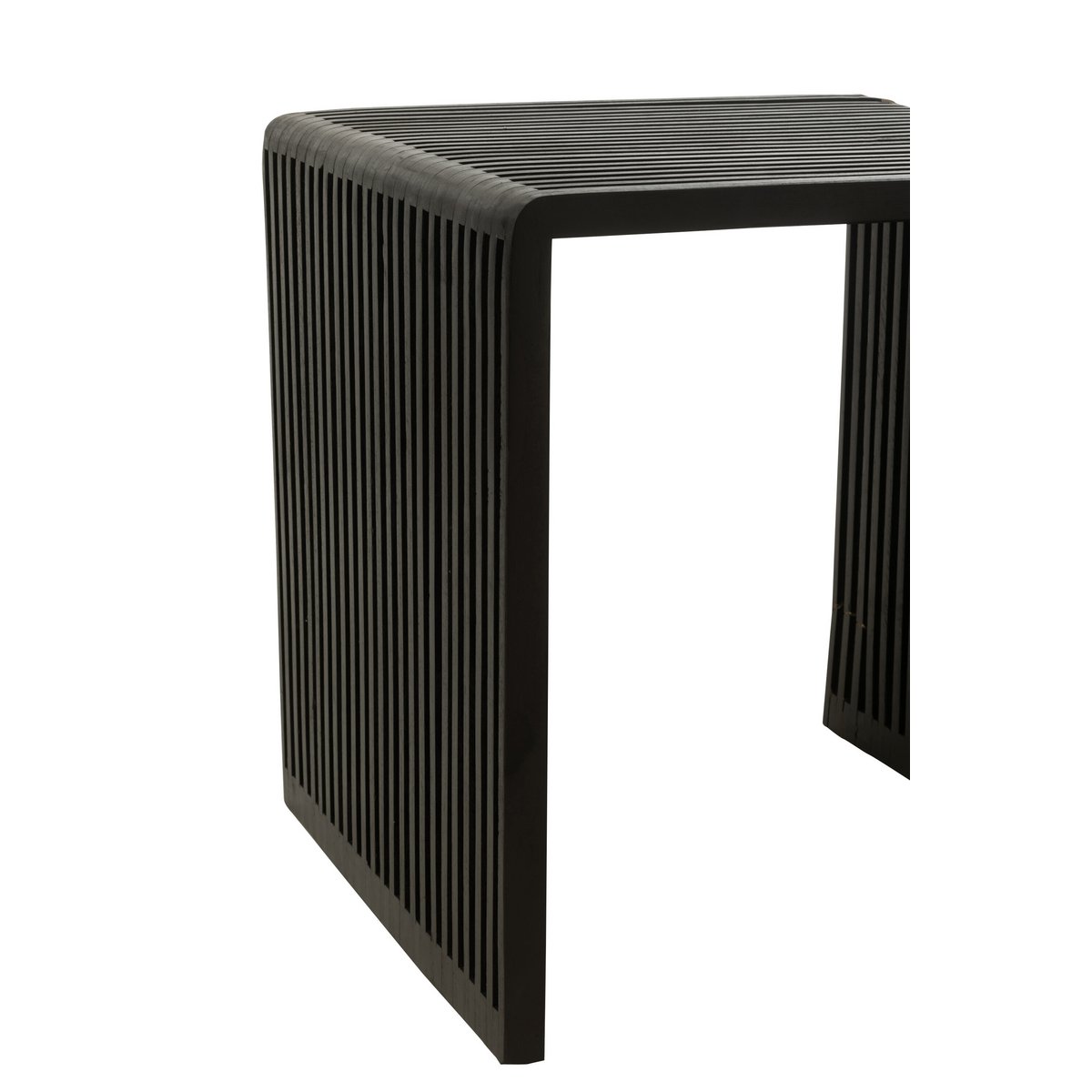 Table d'appoint J-Line Cube en bois noir - ambiance salon