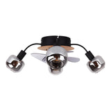 Plafond comprenant le ventilateur "Fumoso", en noir, brun et nature, pour E27, Ø 51 cm
