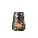 Lanterne J-Line Triangle en verre noir et or, vue de face