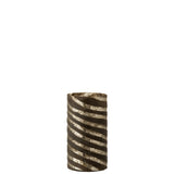 Vase J-Stripes Round en verre argenté - vue latérale