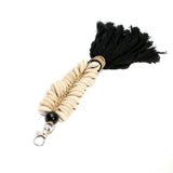 Le porte-clés en macramé Fishbone - Noir