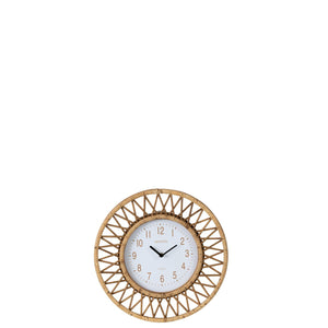Horloge J-Line Klok Wonder en rotin naturel, vue de face