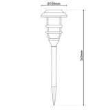 3 Set LED extérieur terre Spit de 34 cm de haut, brochette en plastique noir avec LED intégrée, lumière solaire pour l'extérieur
