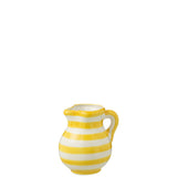 J-Line Jug Grenade Stripes en céramique blanche et jaune, design élégant