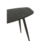Console J-Line ovale en bois noir dans un salon contemporain, décorée.