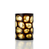 Vase Vague Dorée en verre ambré, silhouette sculptée élégante