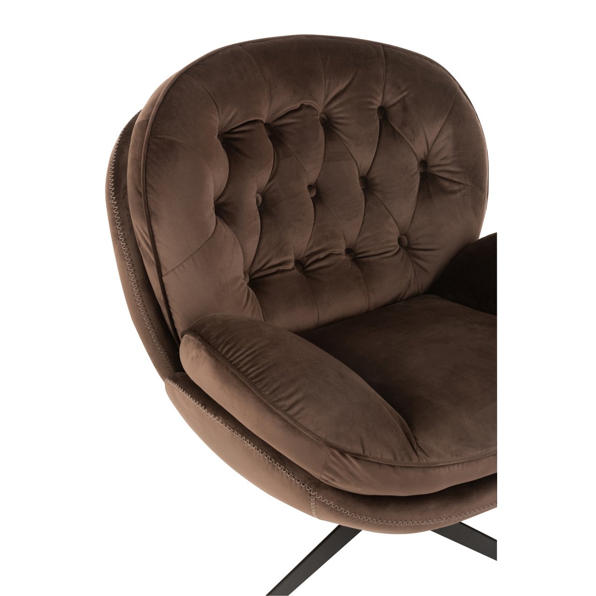 Canapé J-Line Relax marron, détail du repose-pieds