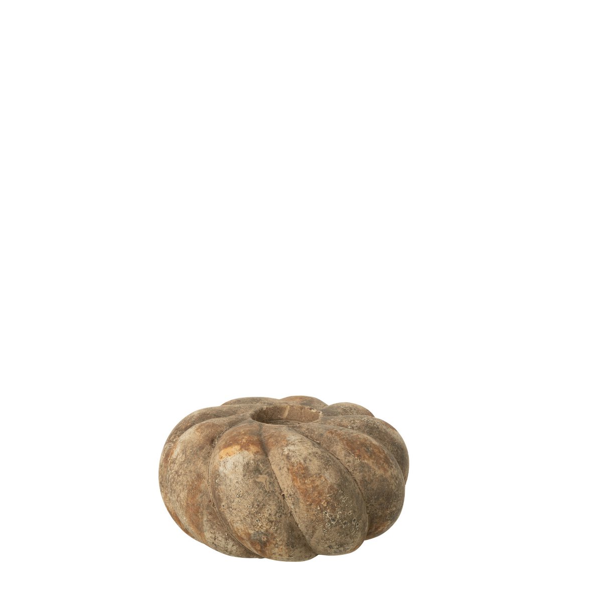 Bougeoir J-Line en céramique taupe - mise en scène décorative