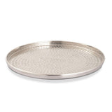 Plateau de service comprimé de décoration Ø 40 cm argent ronde ou plateau à chandelle en métal doré plateau décoratif