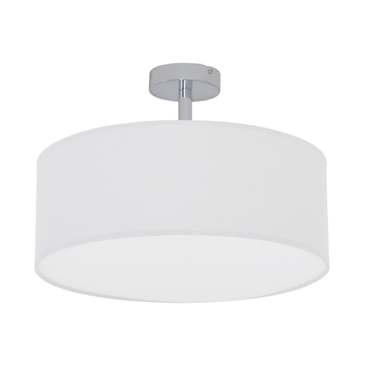 Plafond textile "New York", lampe de plafond classique avec des lames de texte en blanc, socket E27, 40 cm de diamètre, adapté à l'ensemble du salon