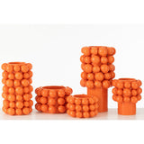 Pot de fleurs Liline J-Line en céramique orange, vue de face