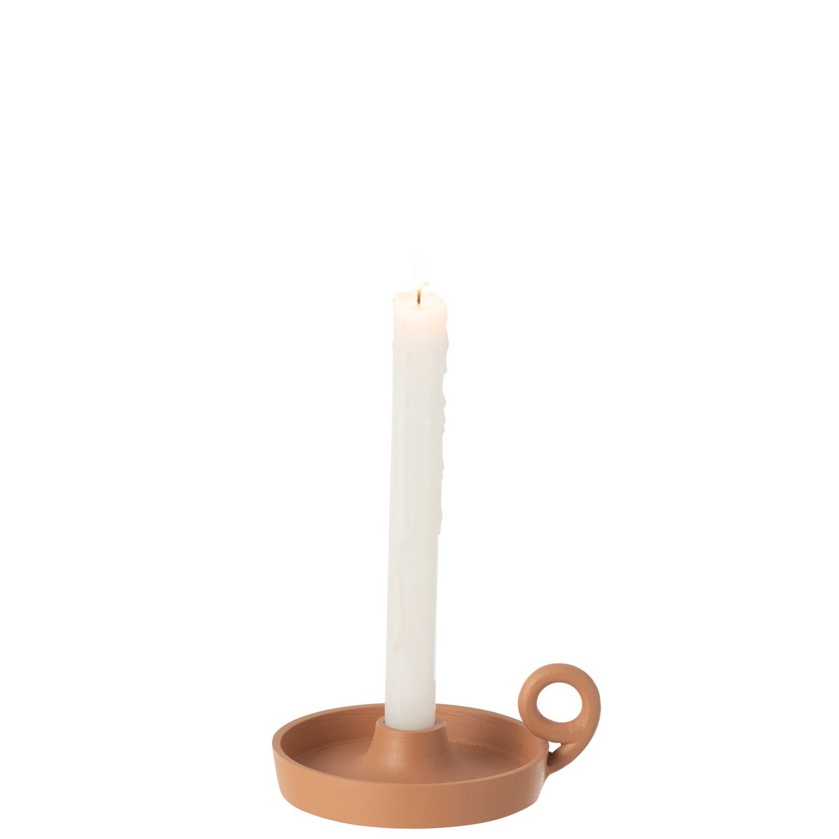 Bougeoir J-Line Round en aluminium peach, vue de face