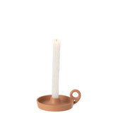 Bougeoir J-Line Round en aluminium peach, vue de face