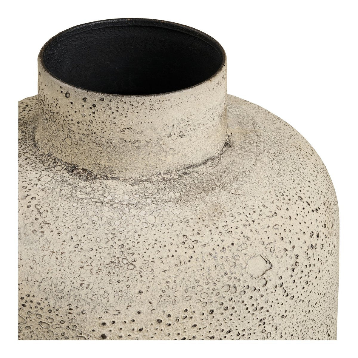Pot décoratif Hou, détail de la finition beige antique