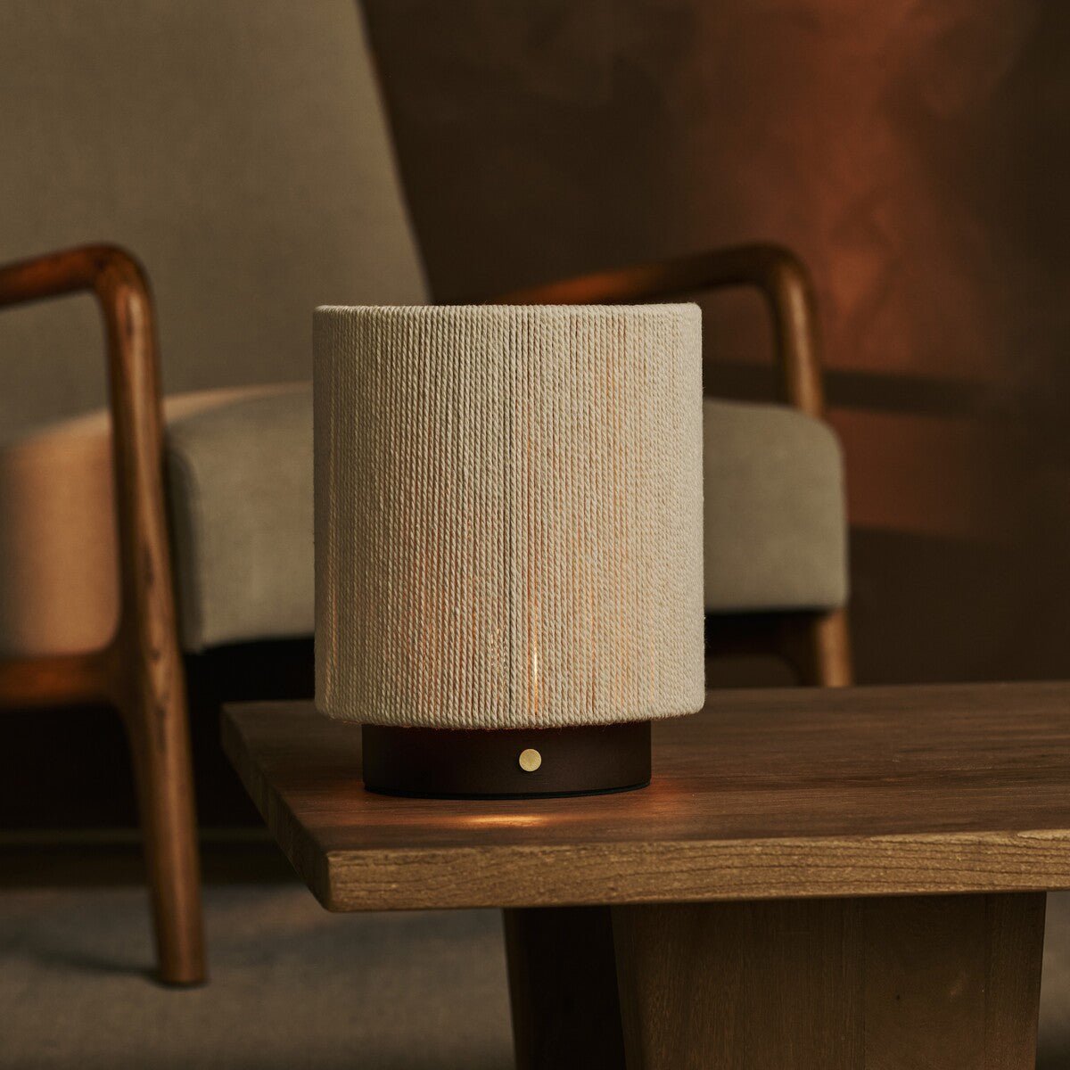 Lampe rechargeable en bois marron foncé Ivo