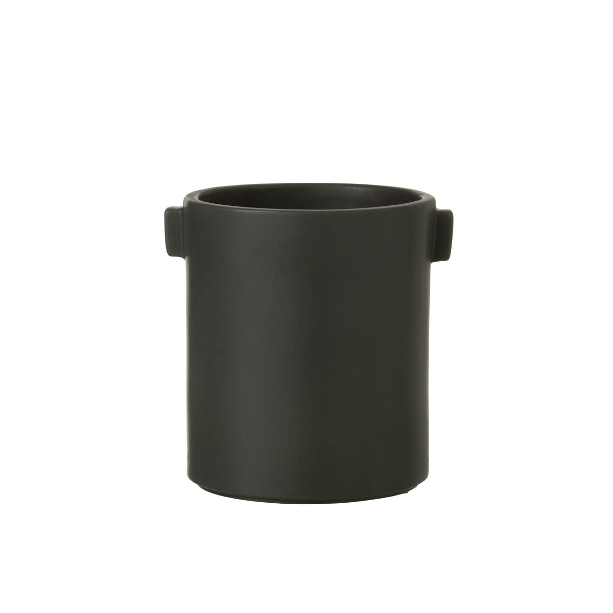 Pot de fleurs J-Line Liline en céramique noire avec une finition élégante