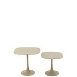 Table J-Line avec finition ivoire, angle de vue latéral