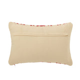 Coussin J-Line Rayures Flocons de neige en coton rouge et blanc