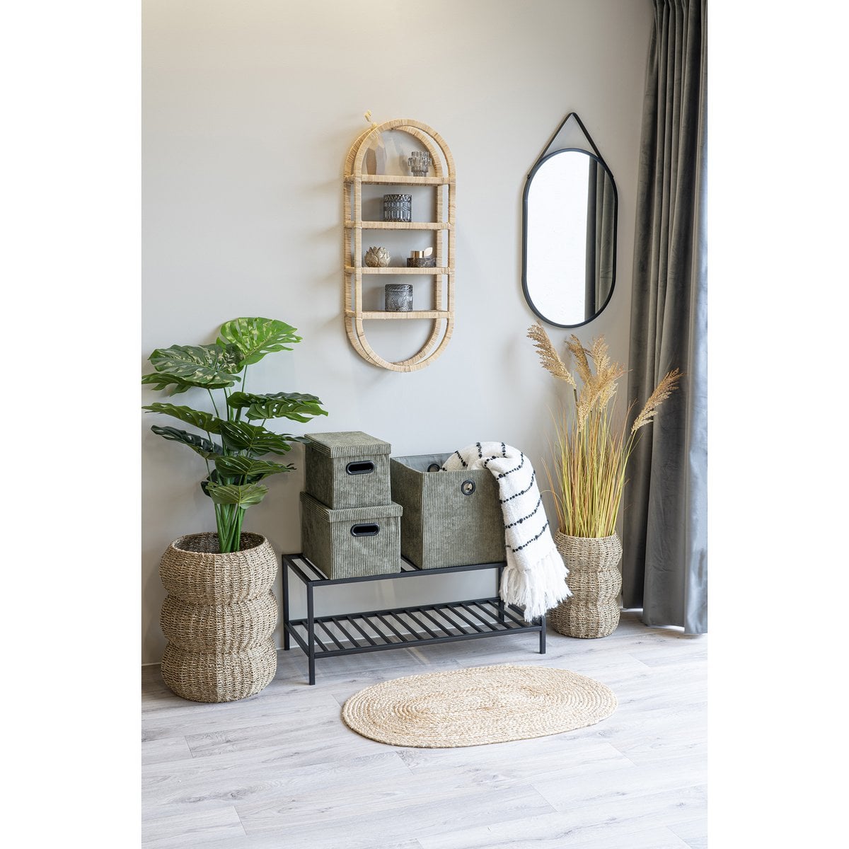 Paillasson Bombay ovale, détail de la texture en jute