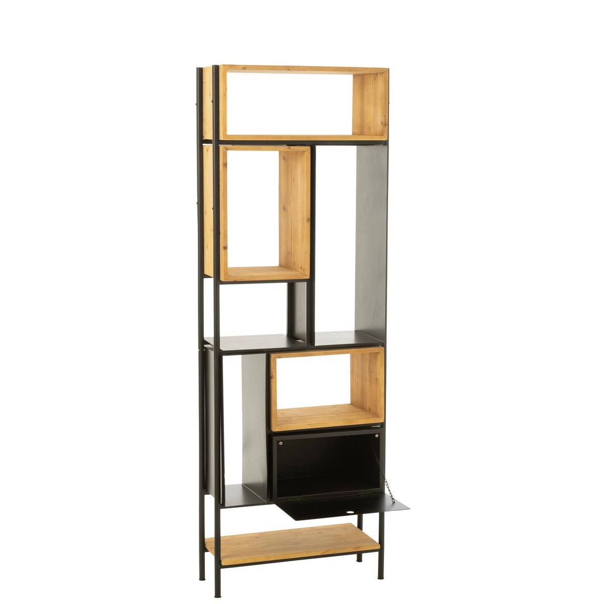 Détail de l'étagère J-Line Tina, finition en bois naturel