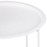 Tableau d'appoint Ø 47 H 51 Métal 2e choix Round avec compartiment de rangement Terrasse de table de table de jardin en alberta