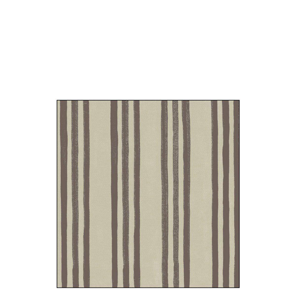 Pack de 20 serviettes en papier rayées taupe et marron J-Line, élégantes et modernes