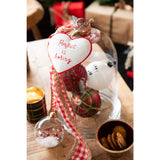Boule de Noël J-Line à carreaux en velours et verre, rouge et vert, boîte de 6
